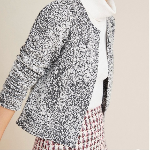 Anthropologie Dolan Left Coast Eva Textured Knit Jacket Black & White XS NWT - Picture 2 of 7